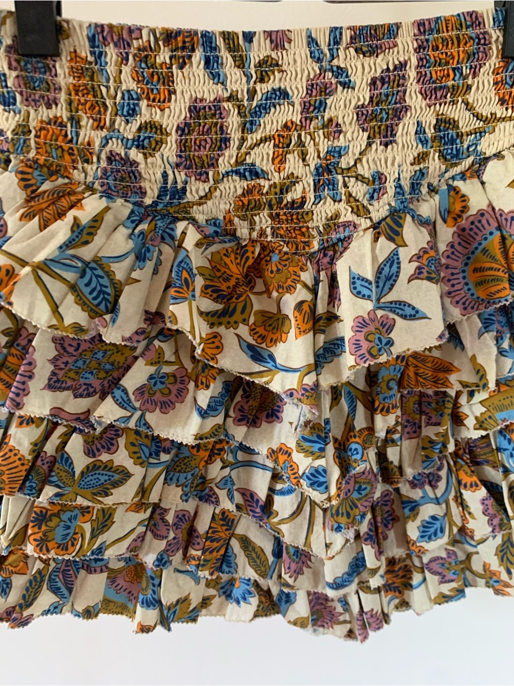 Love The Label Floral Tiered Ruffle Mini Skirt XS Boho Cottagecore - Picture 7 of 8
